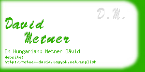 david metner business card